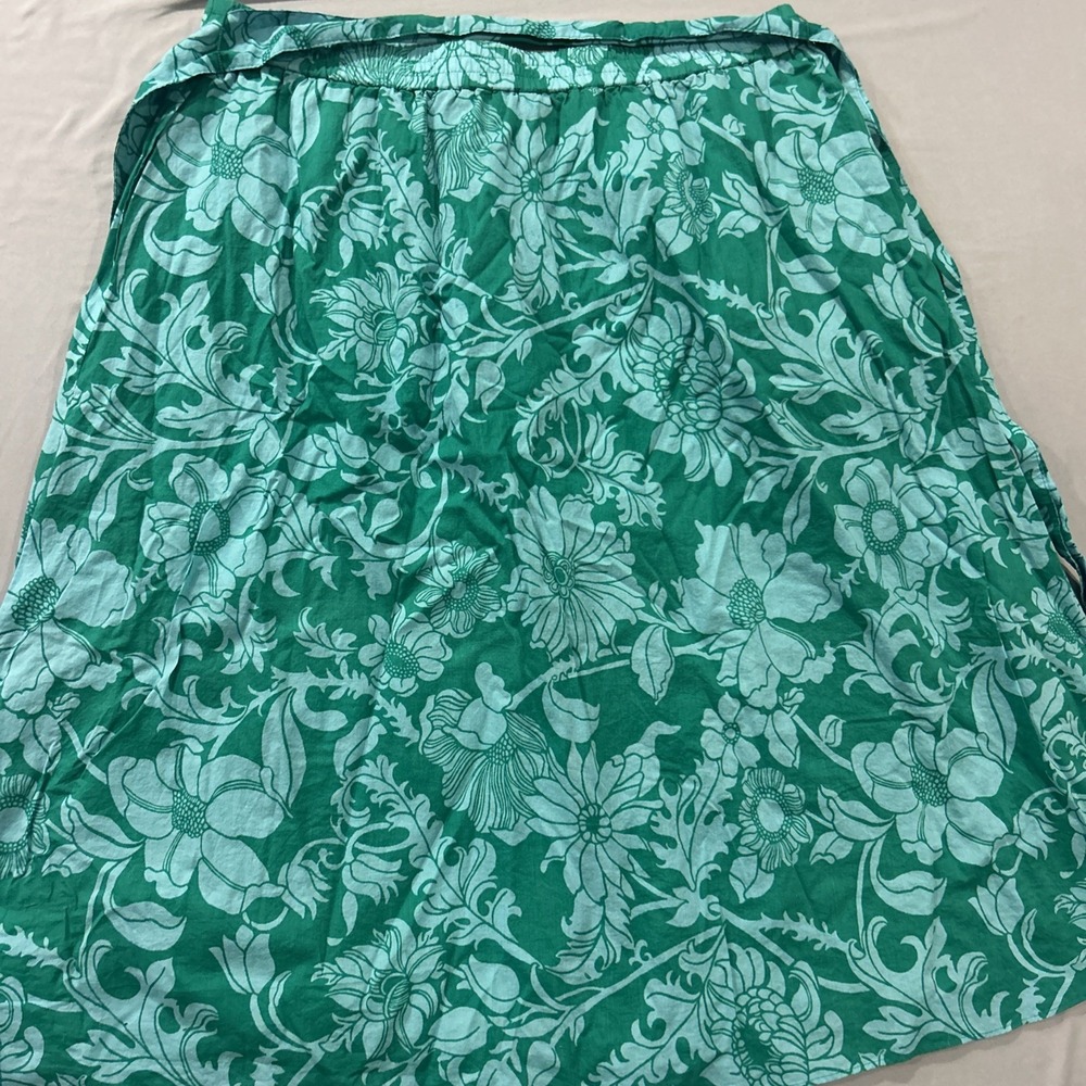 Talbots Sz 1X Plus Poplin Cotton Midi Skirt Floral Paisley Pockets Spring Breezy - Picture 12 of 12